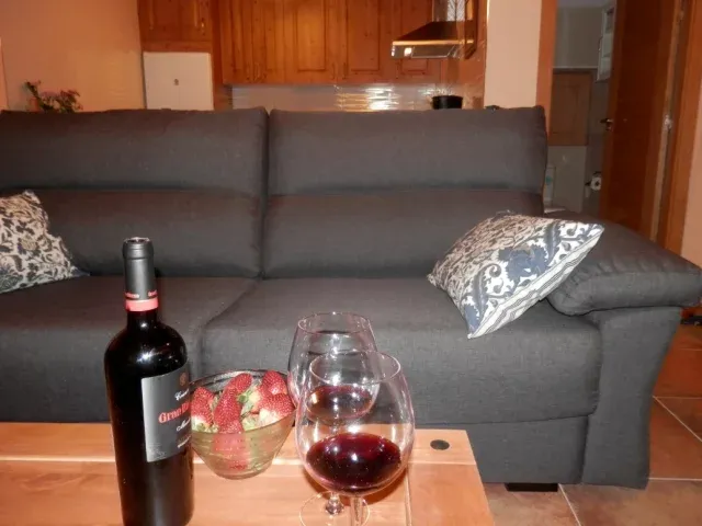 Imagen de Sofá, al fondo la cocina totalmente equipada